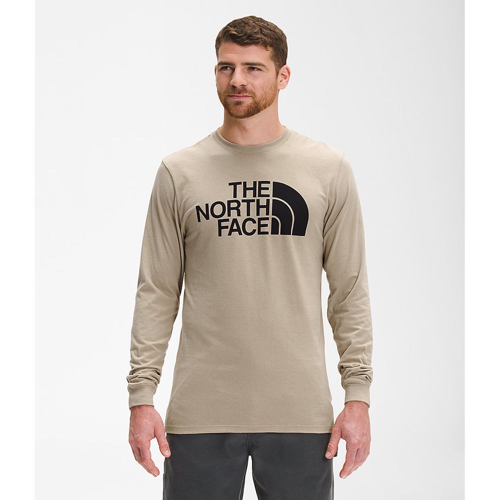 The North Face Long Sleeve Mens Australia - The North Face Long Sleeve Half Dome Khaki / Black (NQU-